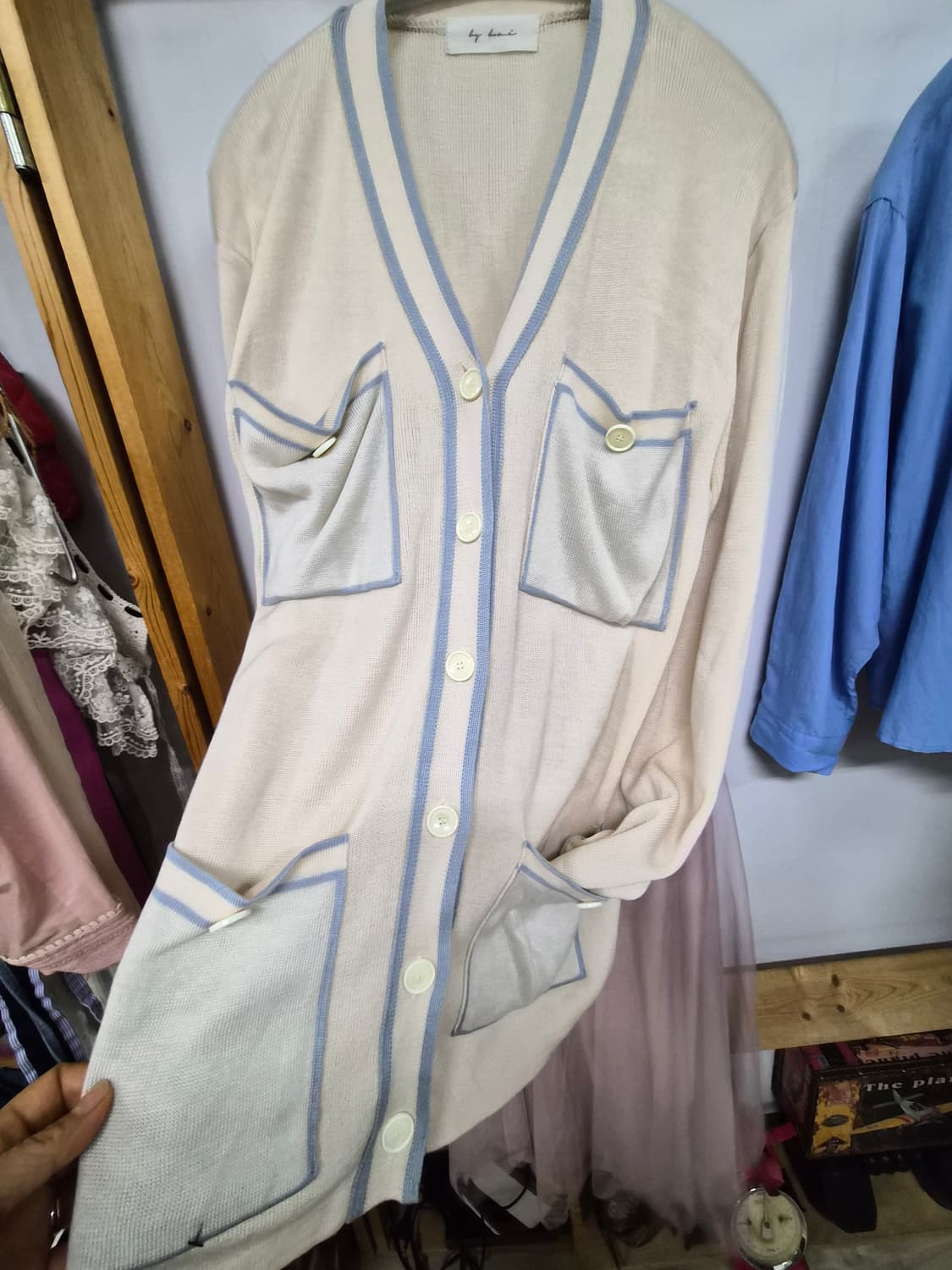 입체 빅포켓 롱 가디건 상품이미지4