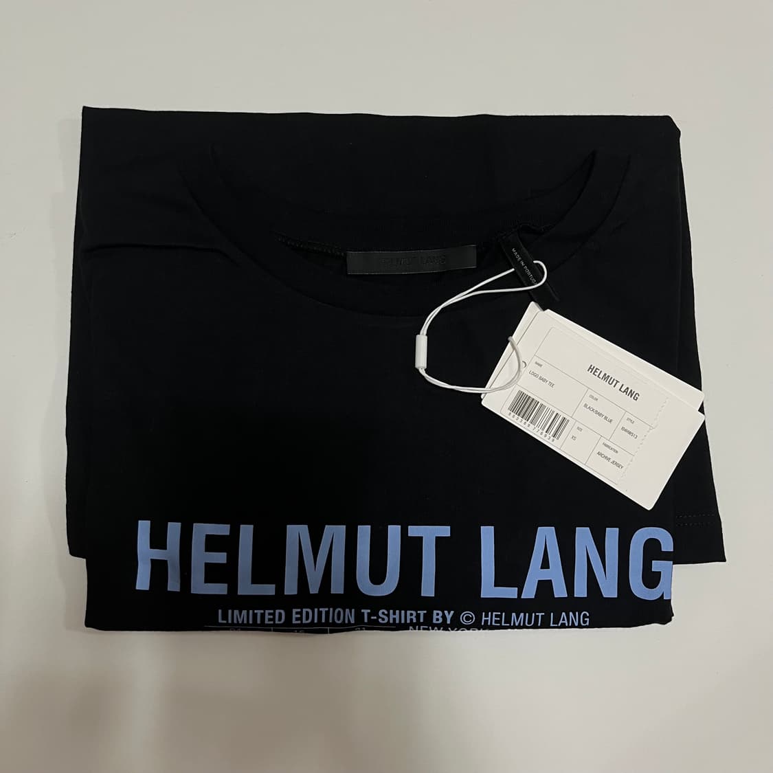 (제니 착용) 헬무트랭 로고 베이비 티셔츠 블랙 XS 새상품 상품이미지9