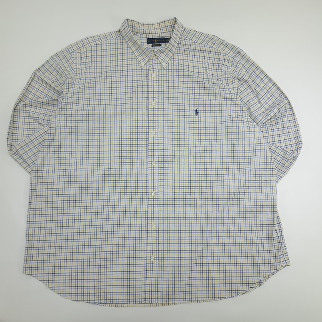 Co668 4XL Big 폴로 랄프로렌 멀티 윈도우페인 QR 긴팔 셔츠 상품이미지1