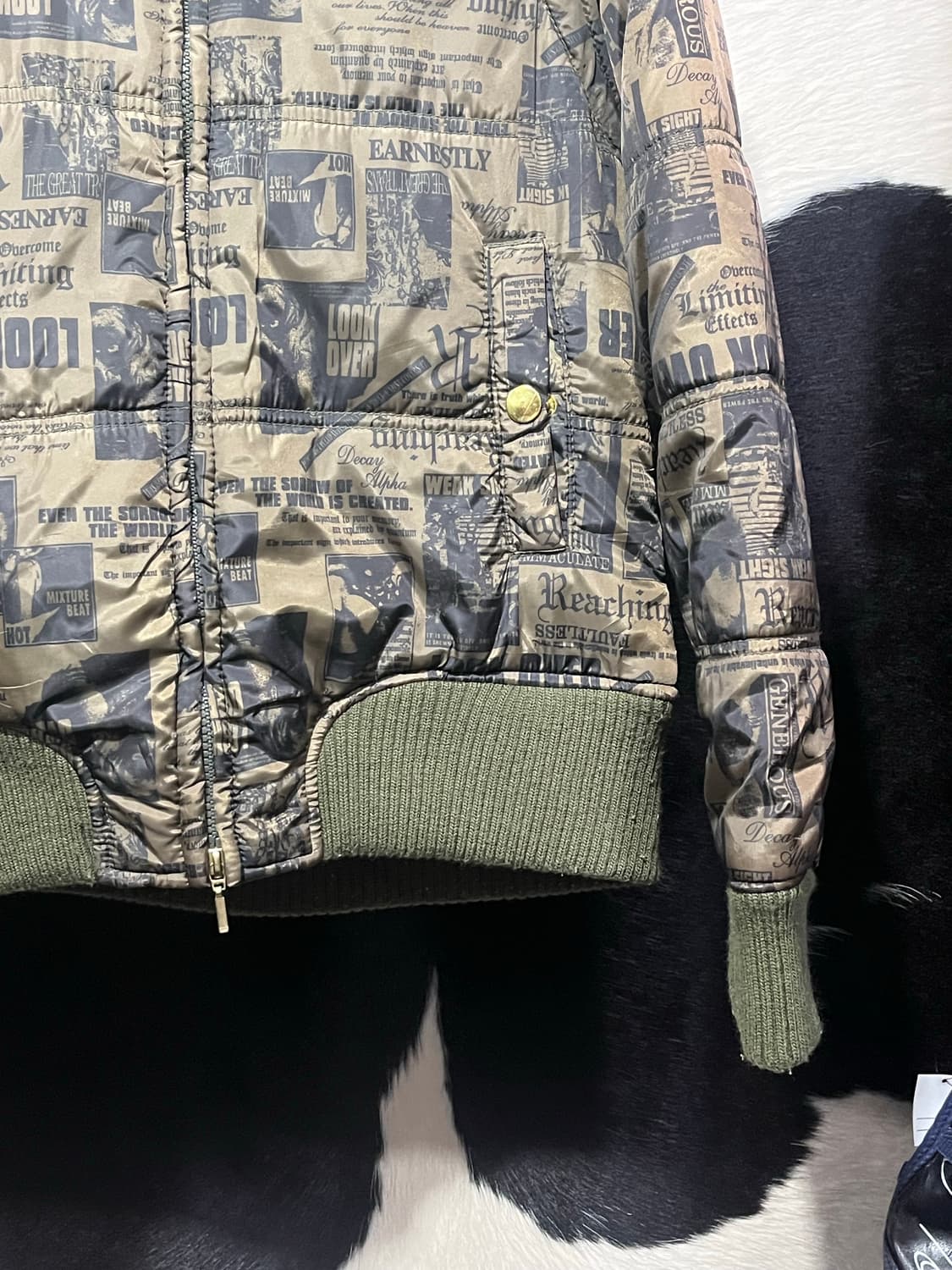 퍼 후드 투웨이 프린팅 패딩 상품이미지6