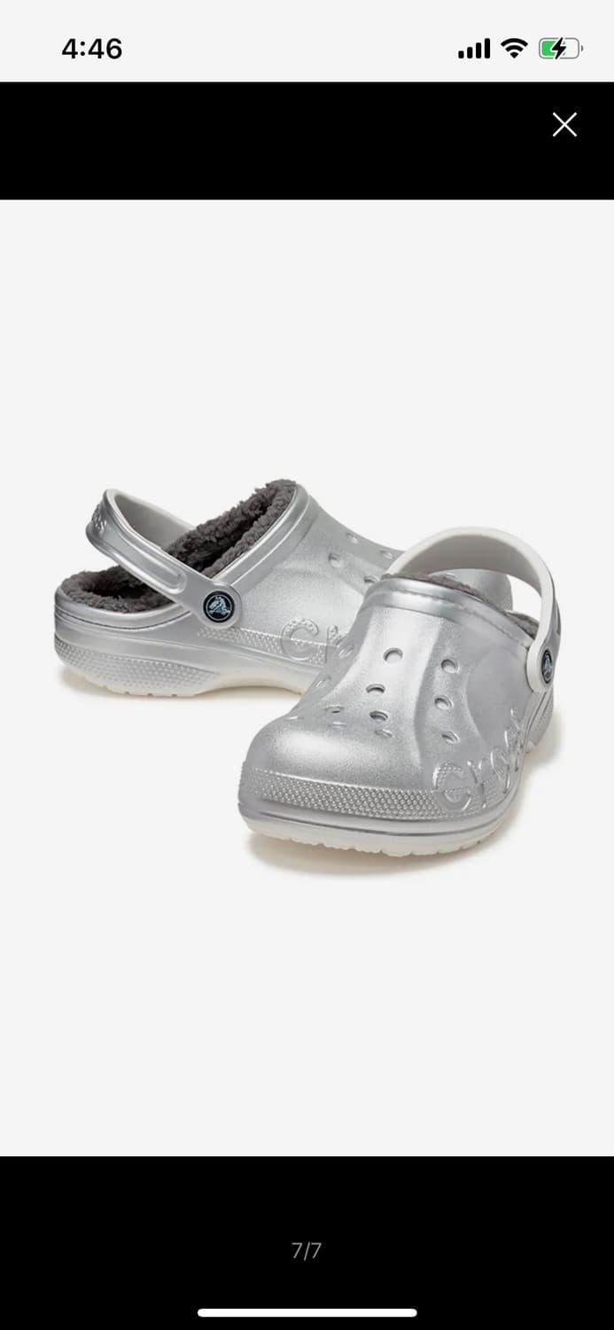 [원가_84,900원] 크록스 바야 라인드 클로그 실버 털 슬리퍼 상품이미지3