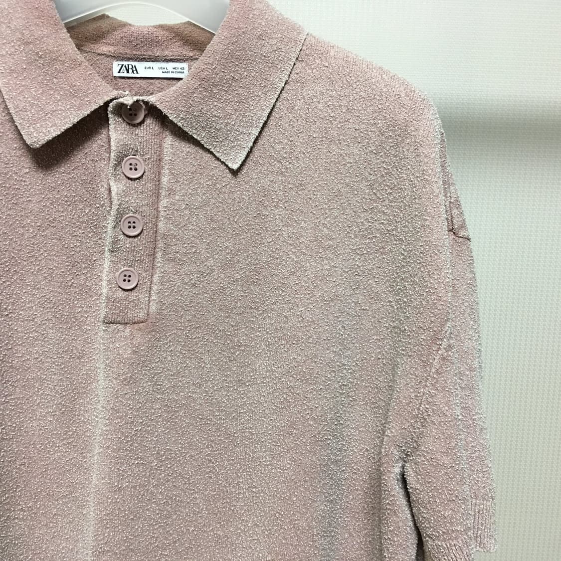 ZARA Boucle Knit Polo Shirt 상품이미지5