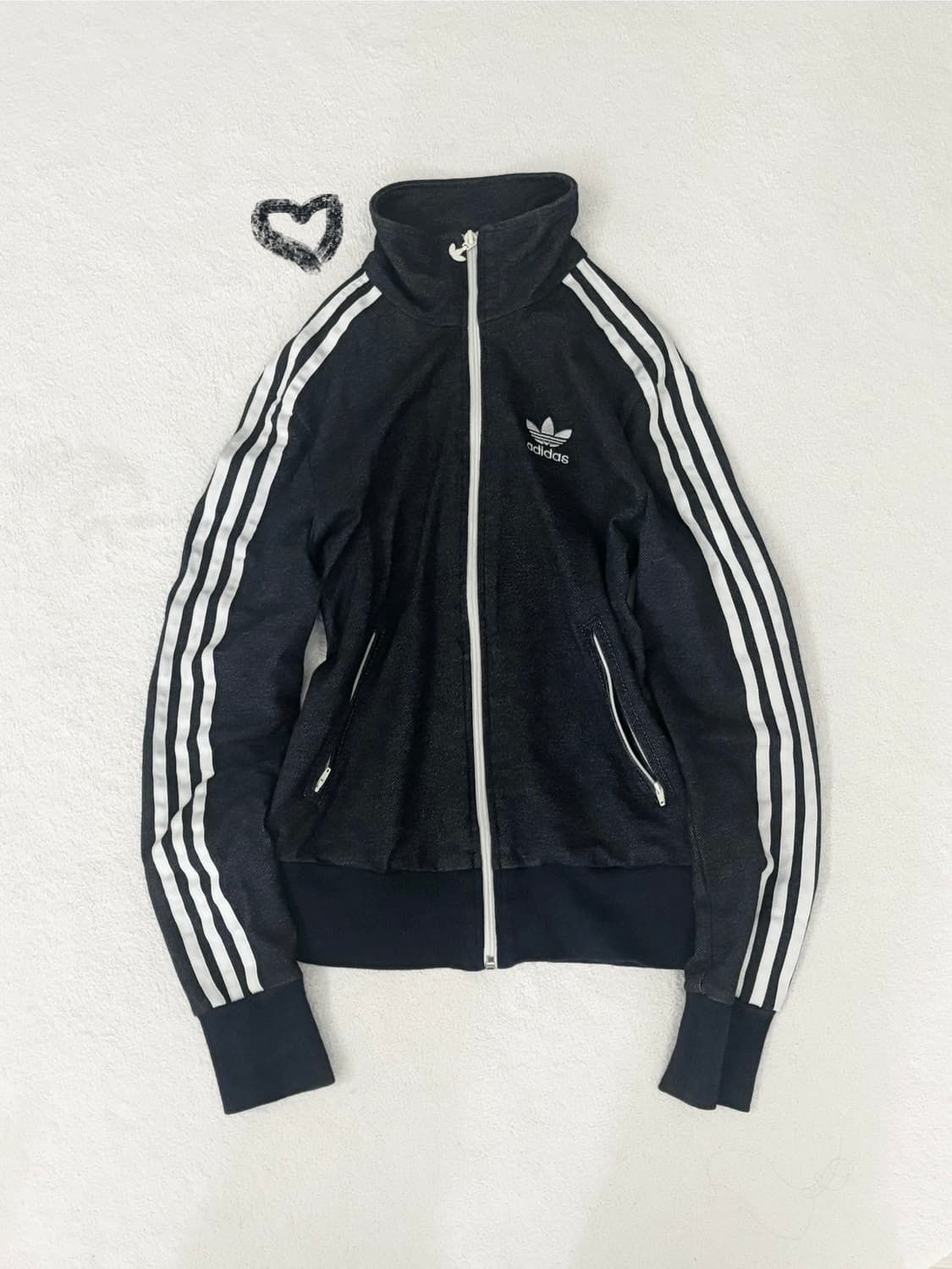 빈티지 아디다스 파이어버드 데님 트랙탑 아디다스데님져지 니혼진너드스포티 상품이미지1