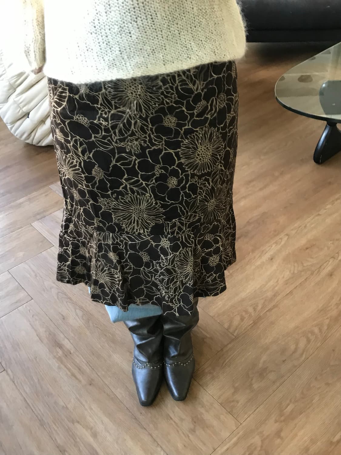 vintage pattern skirt 상품이미지1