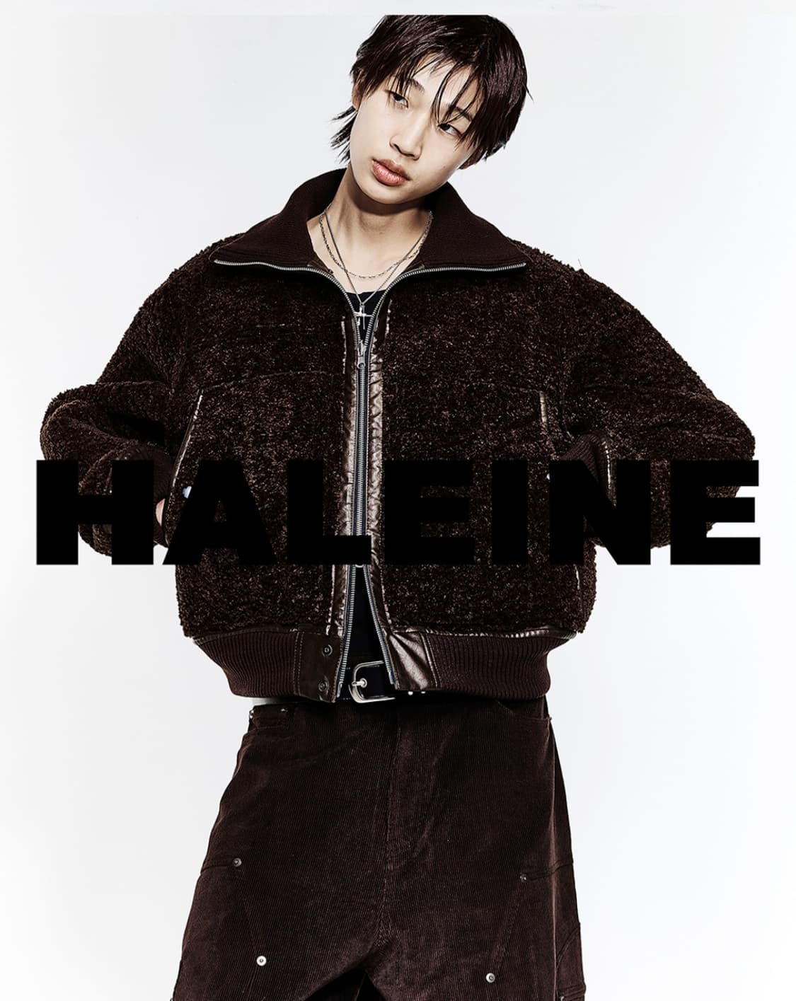 알렌느 하이넥 리버시블 포우 시어링 블루종 브라운 1사이즈 상품이미지3