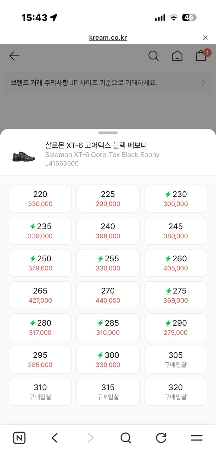급처 살로몬 고어텍스 블랙 에보니 270 상품이미지6
