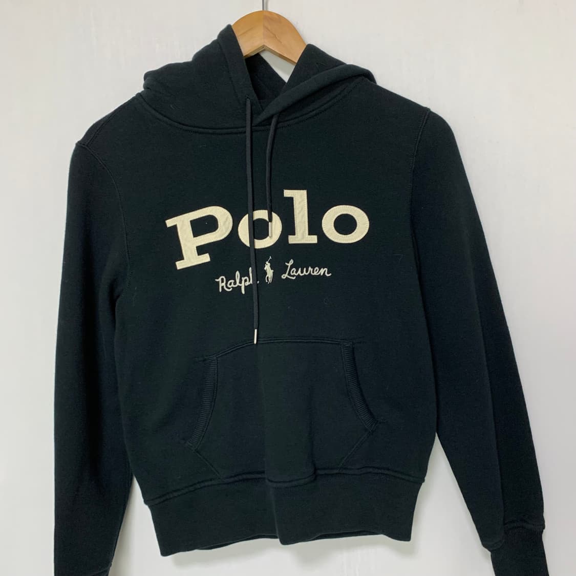 폴로 랄프로렌 블랙 빈티지 세미크롭 후드티 여성 S 상품이미지2
