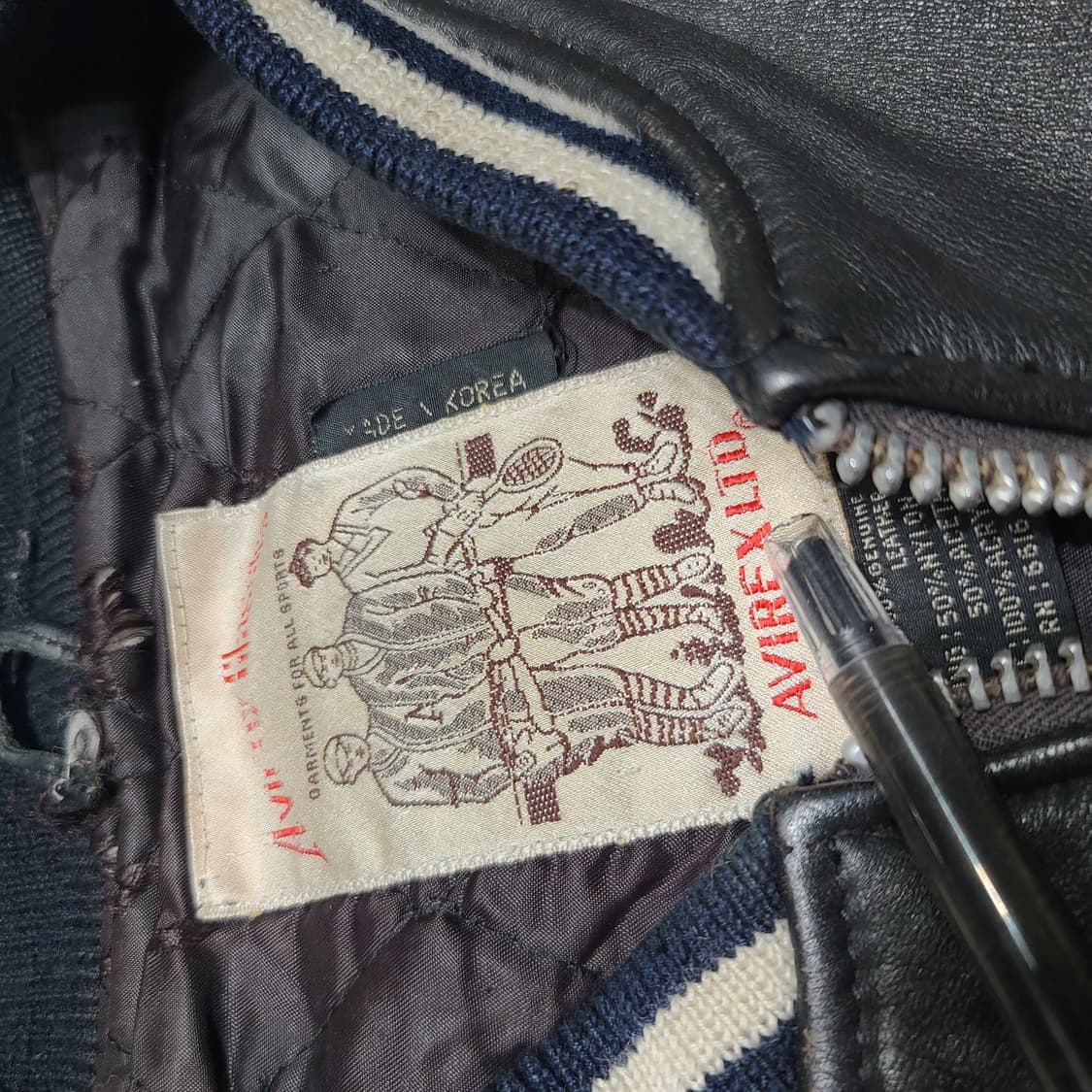 아비렉스 레더 바시티 봄버 자켓[L] 상품이미지4