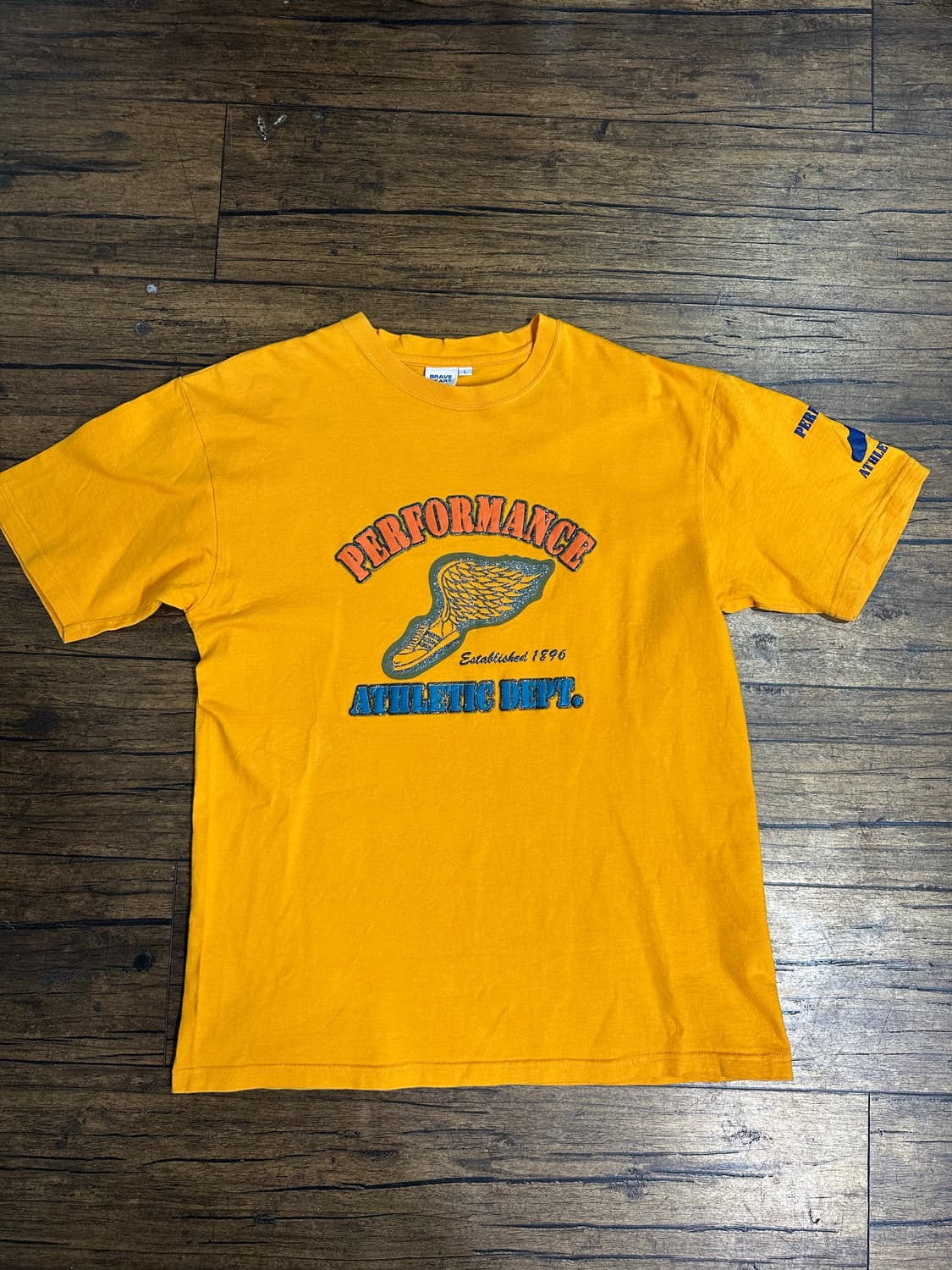 브레이브하트 퍼포먼스 반팔 티셔츠 옐로우 L 올드스쿨빈티지 상품이미지1