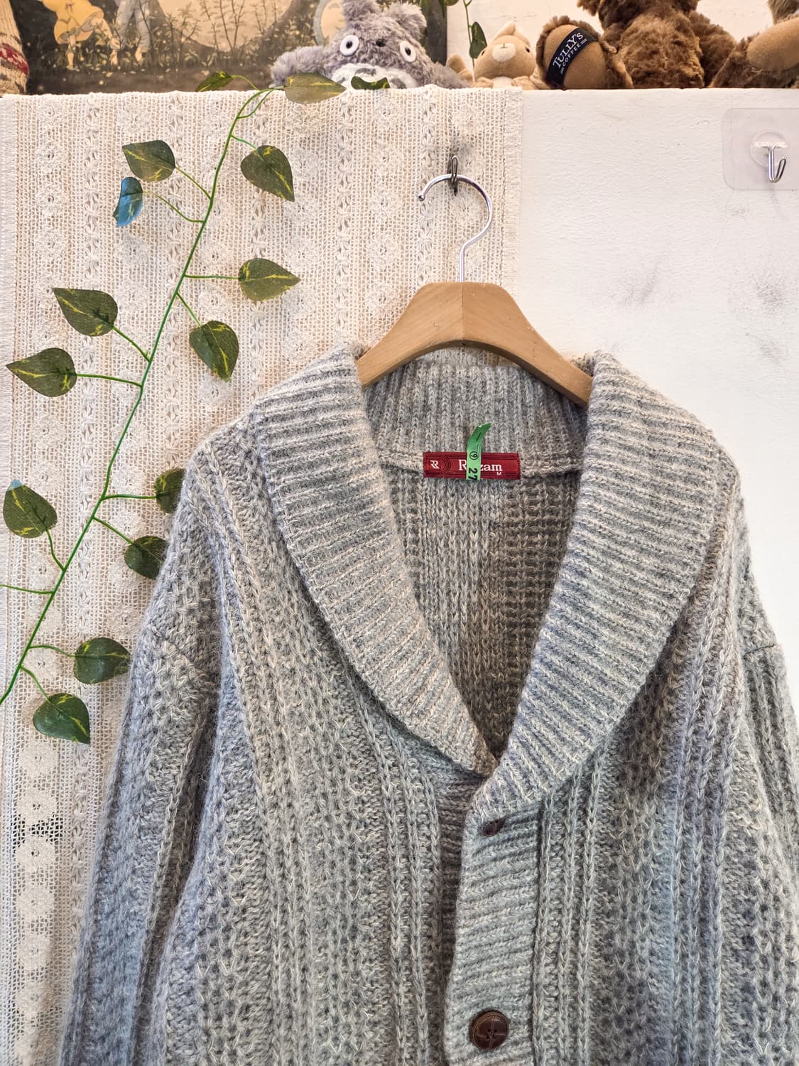 그레이 숄카라 포켓 가디건 상품이미지2