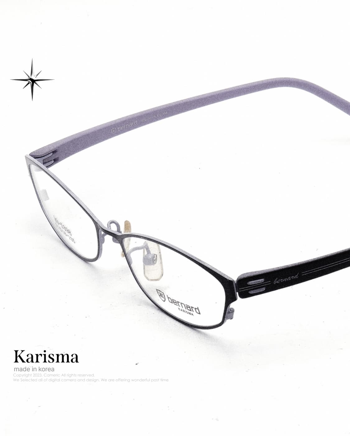 (💜라벤더/y2k) Karisma 블랙+연보라 뿔테 빈티지 안경 상품이미지1