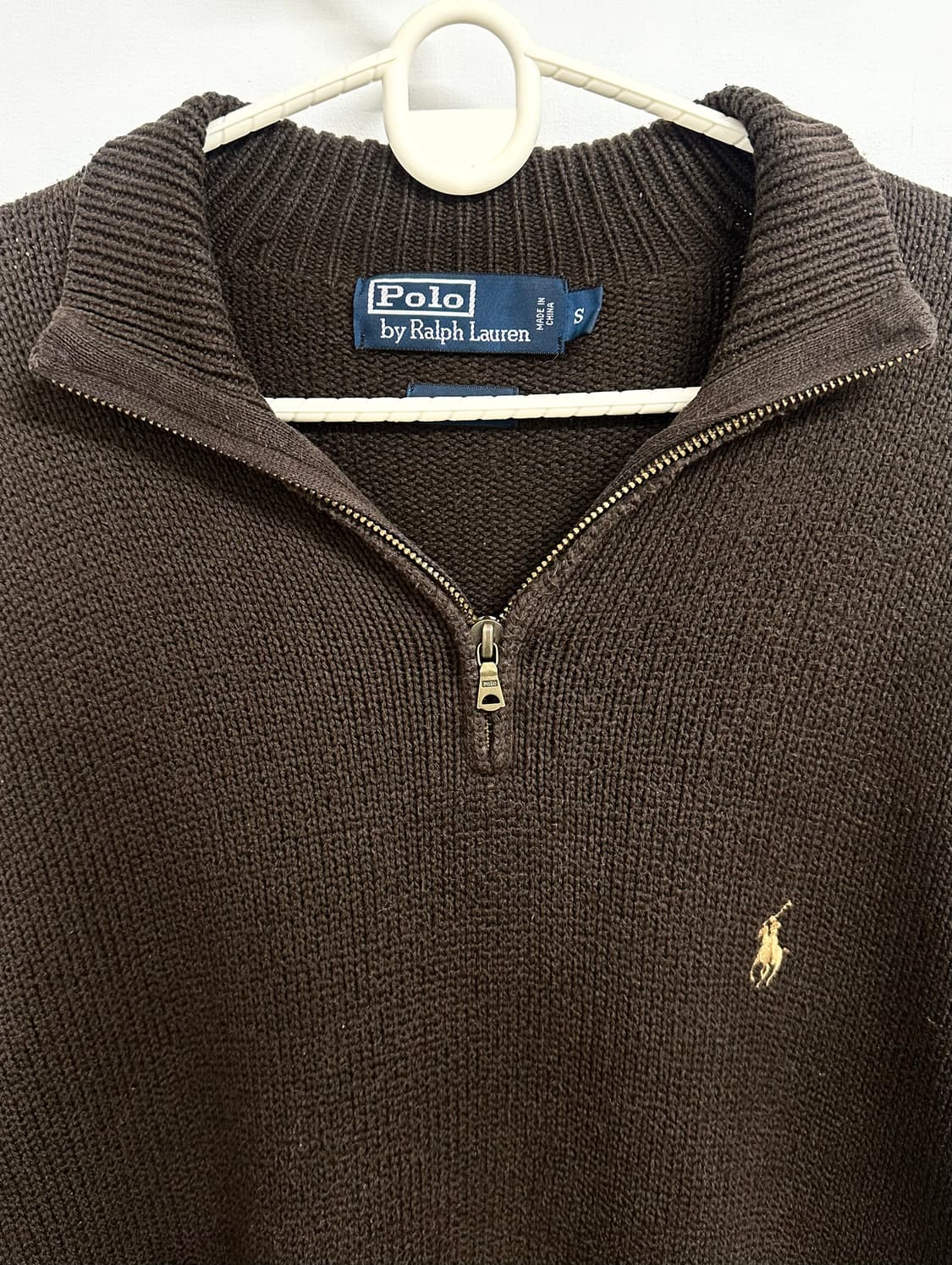 폴로 반집업 브라운 니트 상품이미지2