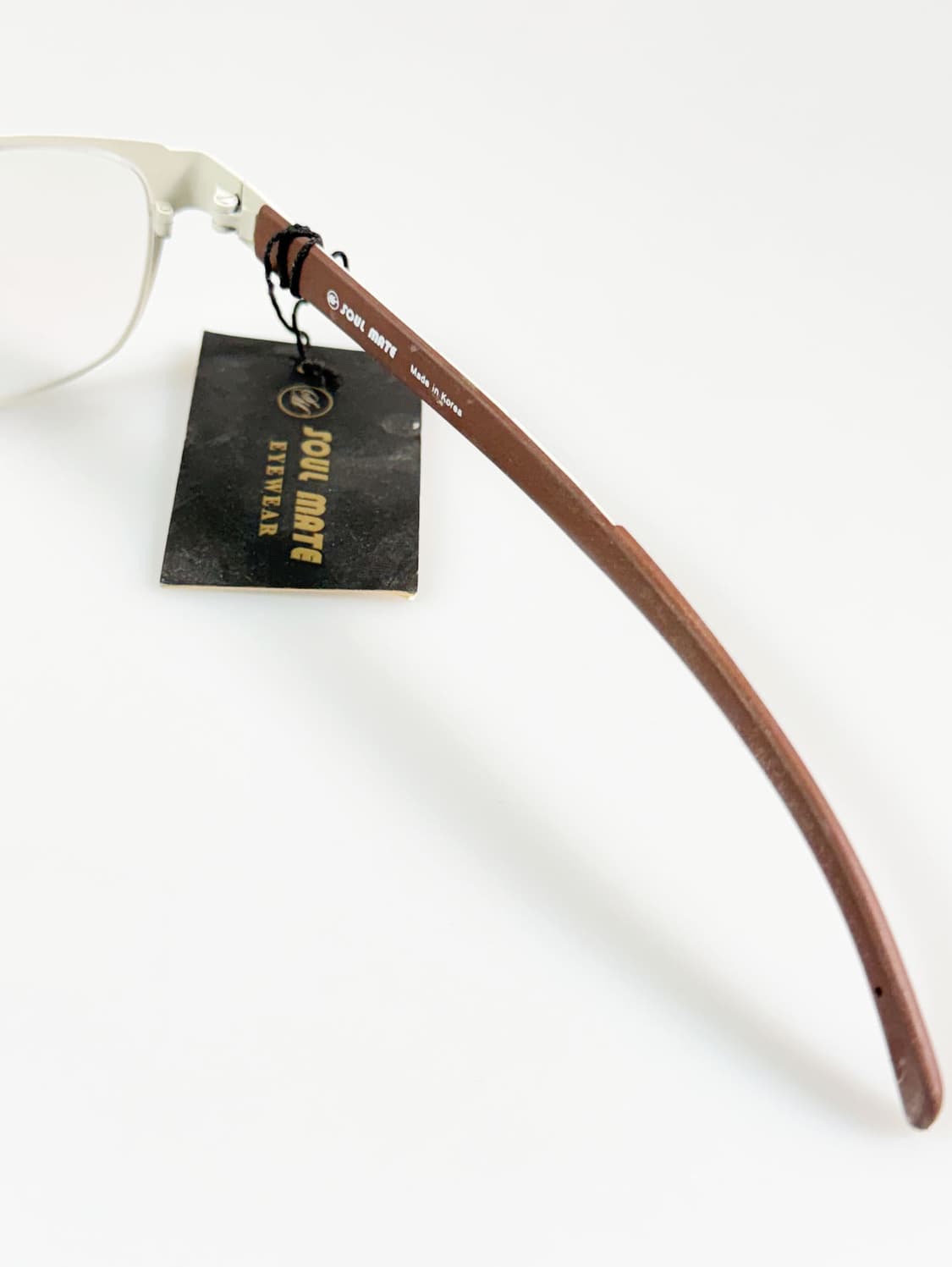 SOUL MATE 브라운 메탈 스퀘어 글리터 프레임 빈티지 안경 상품이미지6