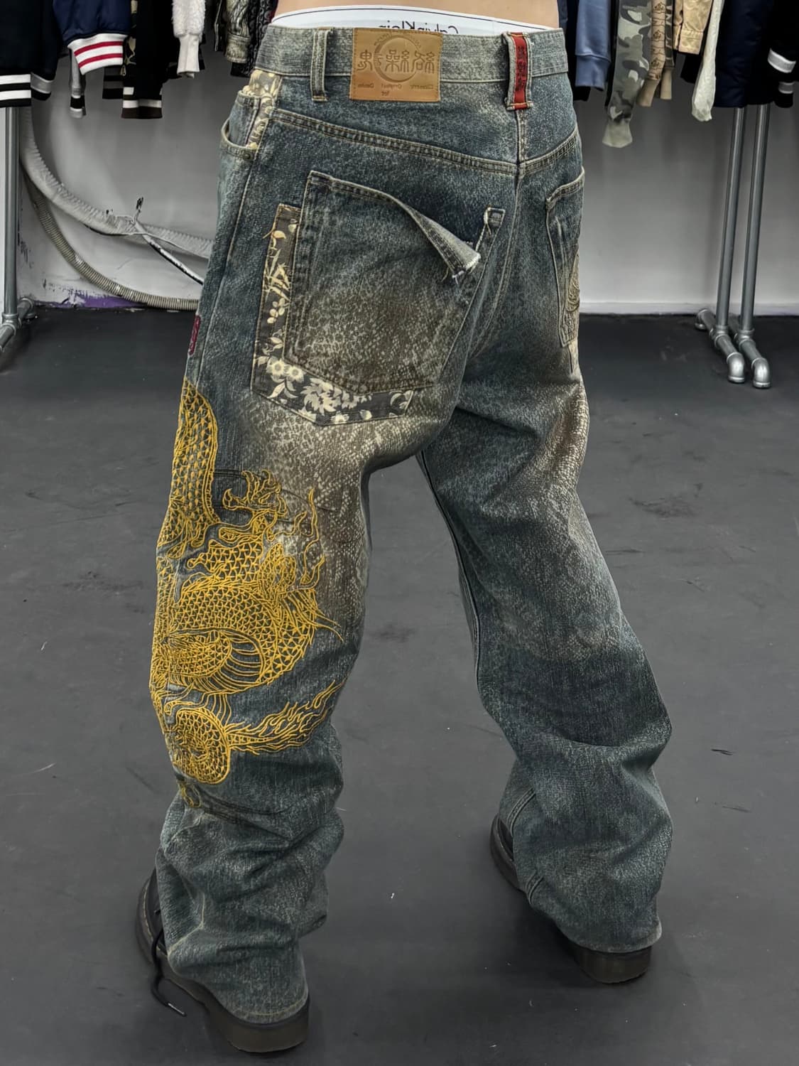 카라쿠리 타마시 뱀피 드래곤 데님팬츠 상품이미지5