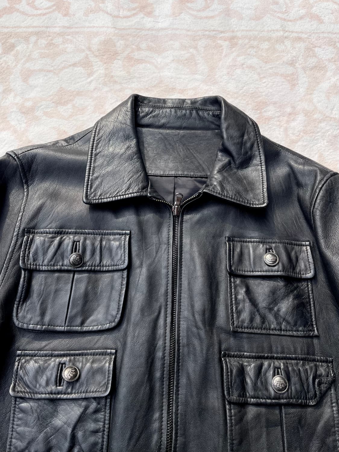 빈티지 y2k 멀티포켓 리얼레더 자켓 상품이미지2