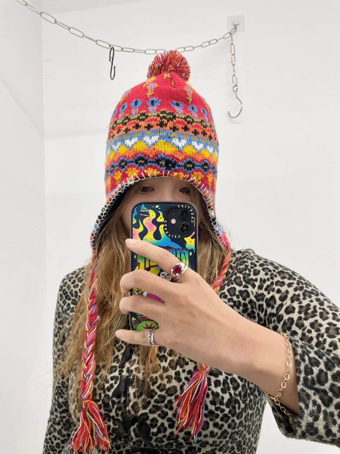 노르딕 하구미 방울 이어플랩 비니 상품이미지2