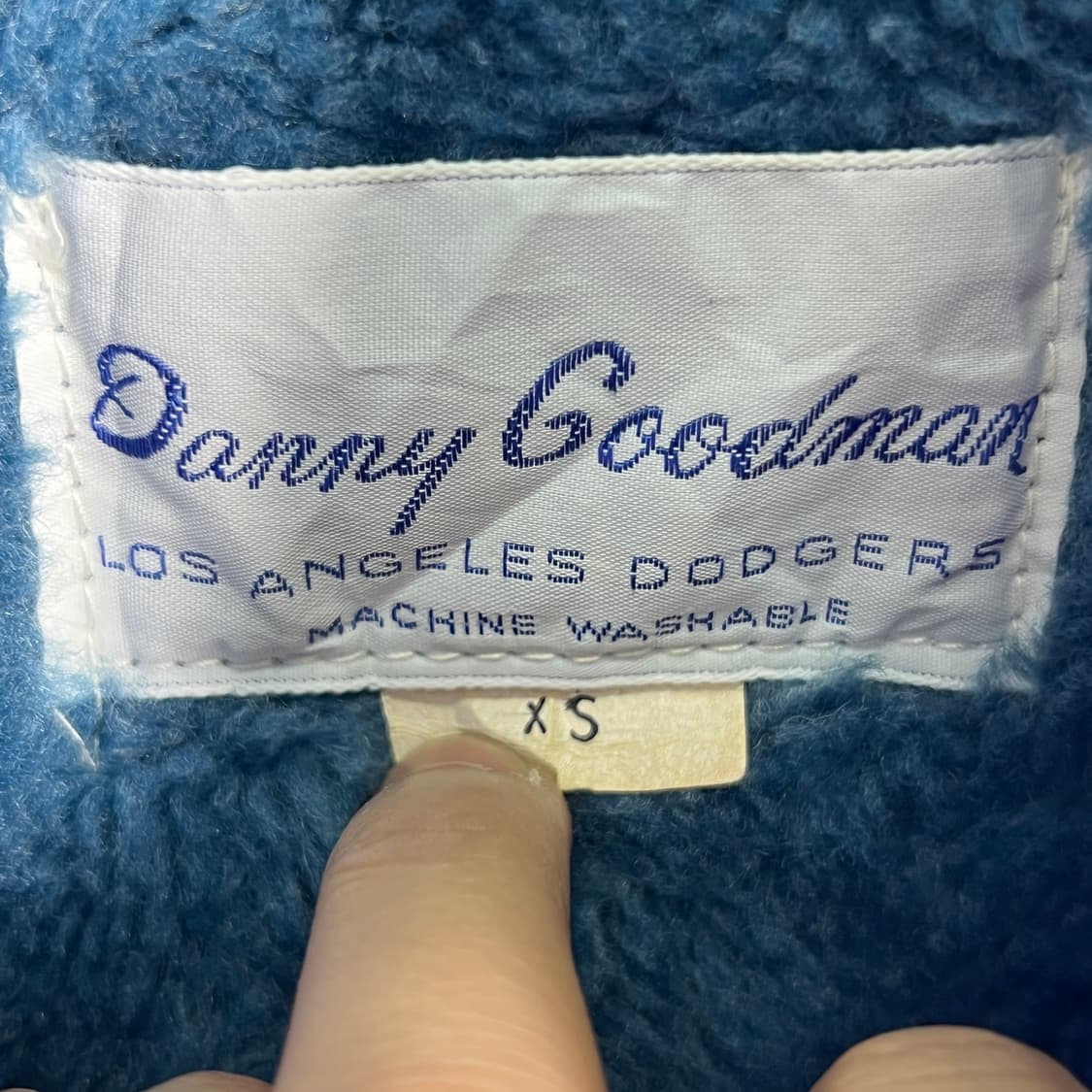 70's LA 다저스 블루 새틴 블루종 점퍼 XS 상품이미지3