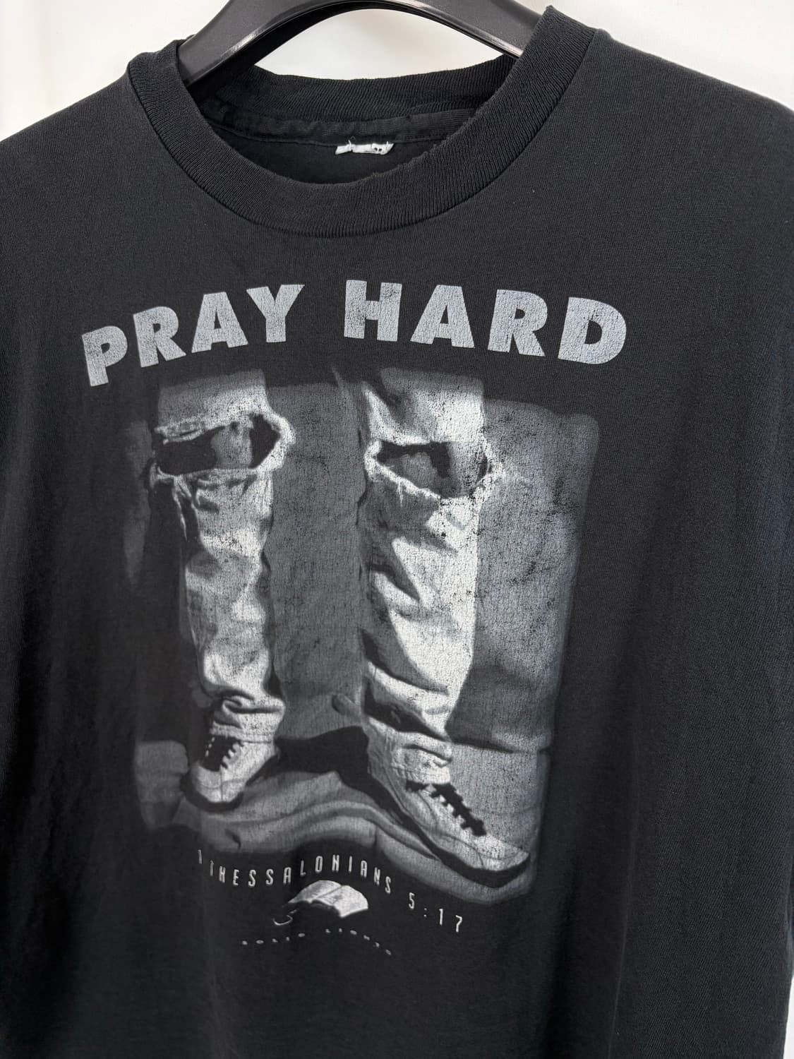 a533) 90s PRAY HARD 싱글스티치 반팔티셔츠 상품이미지2