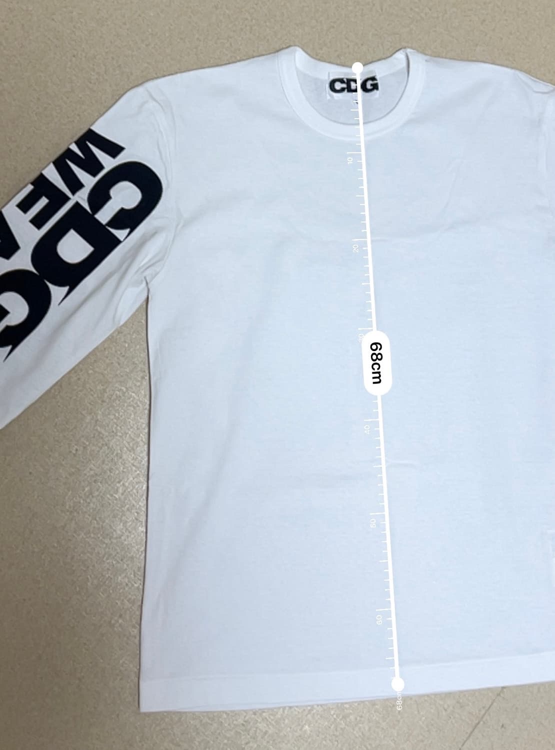 CDG 화이트 롱슬리브 L 티셔츠(새상품) 상품이미지3