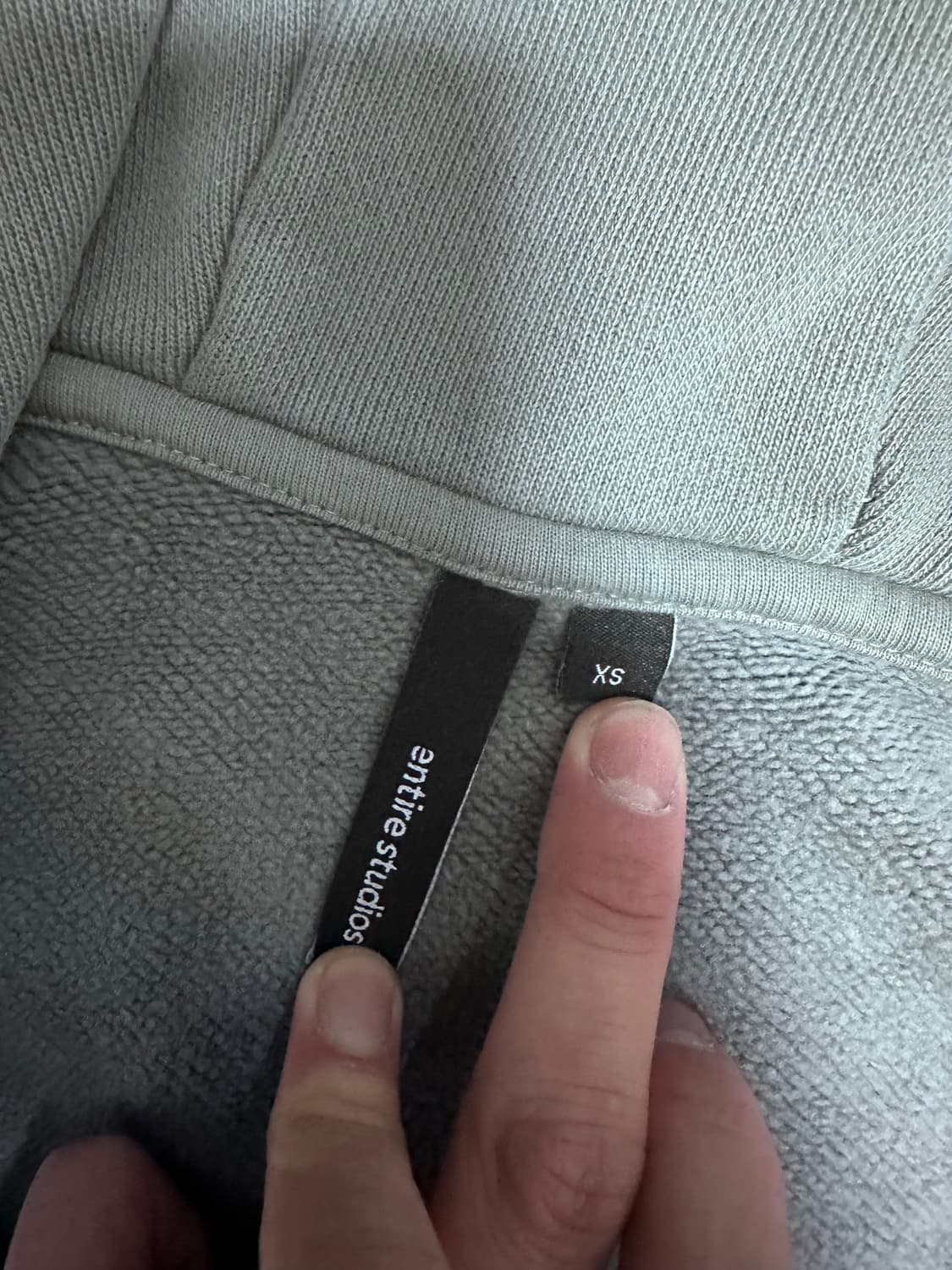 엔타이어스튜디오 크롭 풀집 후드 집업 그레이 xs 상품이미지3