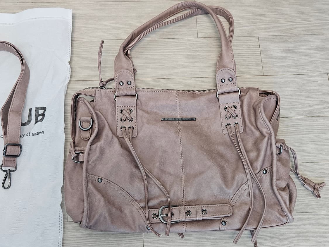 팬시클럽 벨티드 워싱 레더백 (BABY PINK) 핑크 상품이미지1