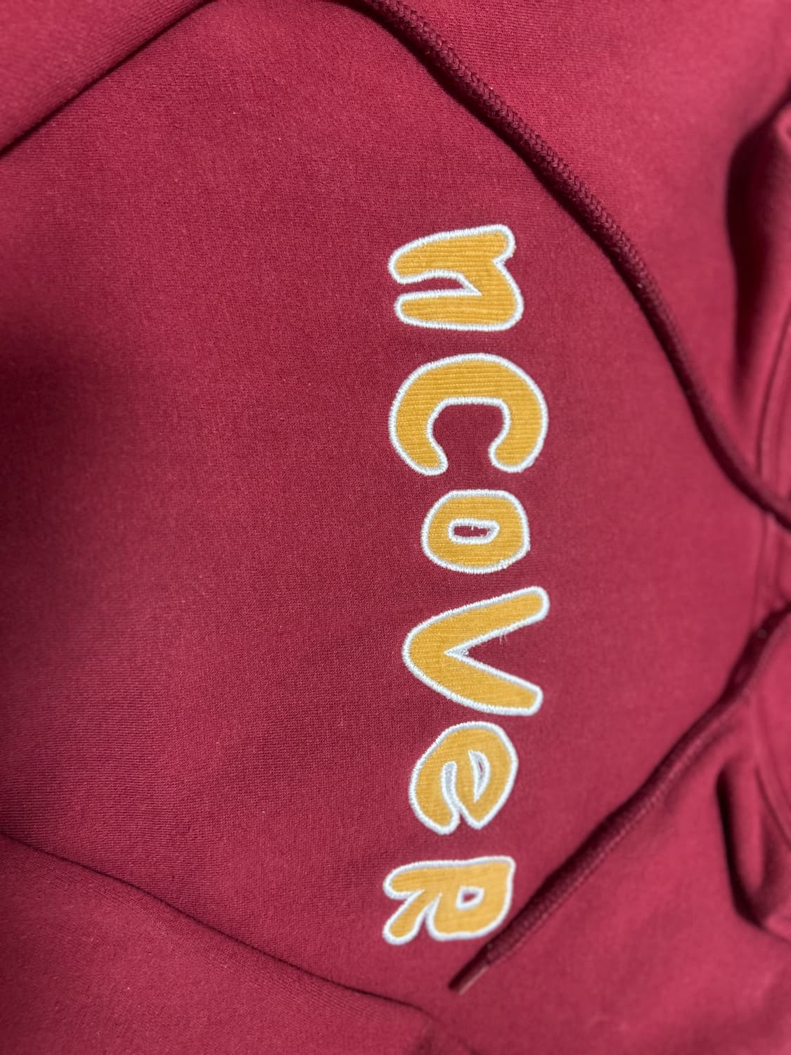 앤커버 로고 버건디 후디 상품이미지3