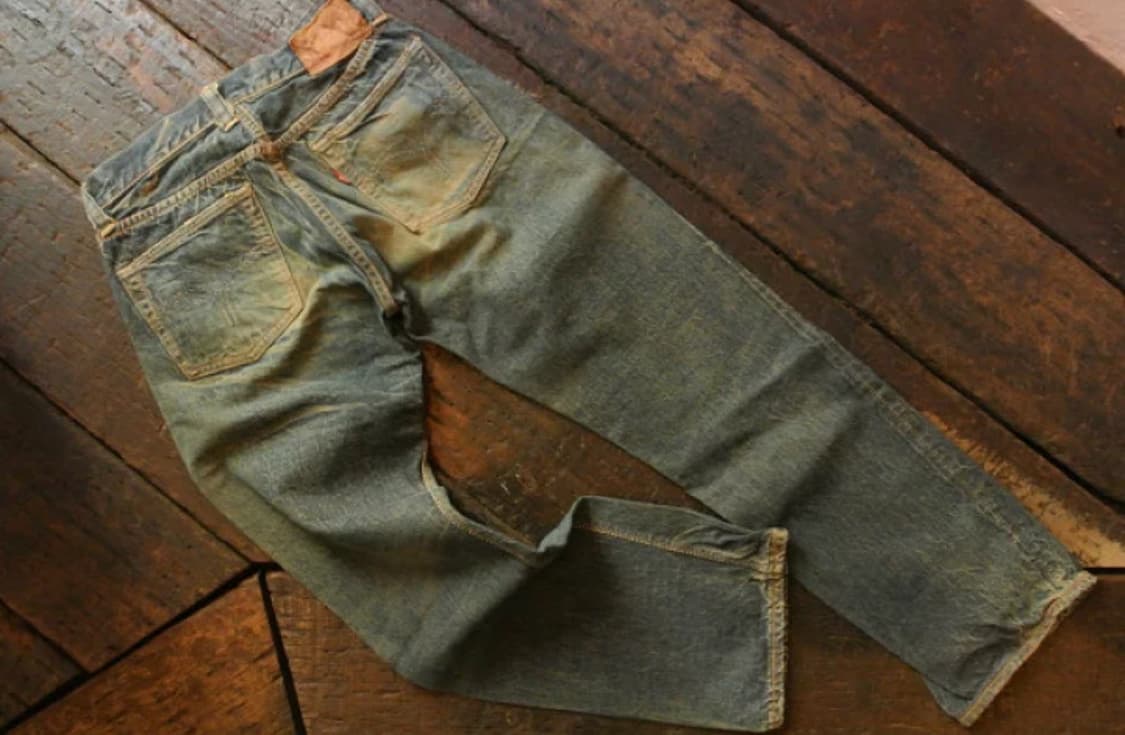 웨어하우스 블루앤그레이 머드다잉 데님 34 상품이미지8