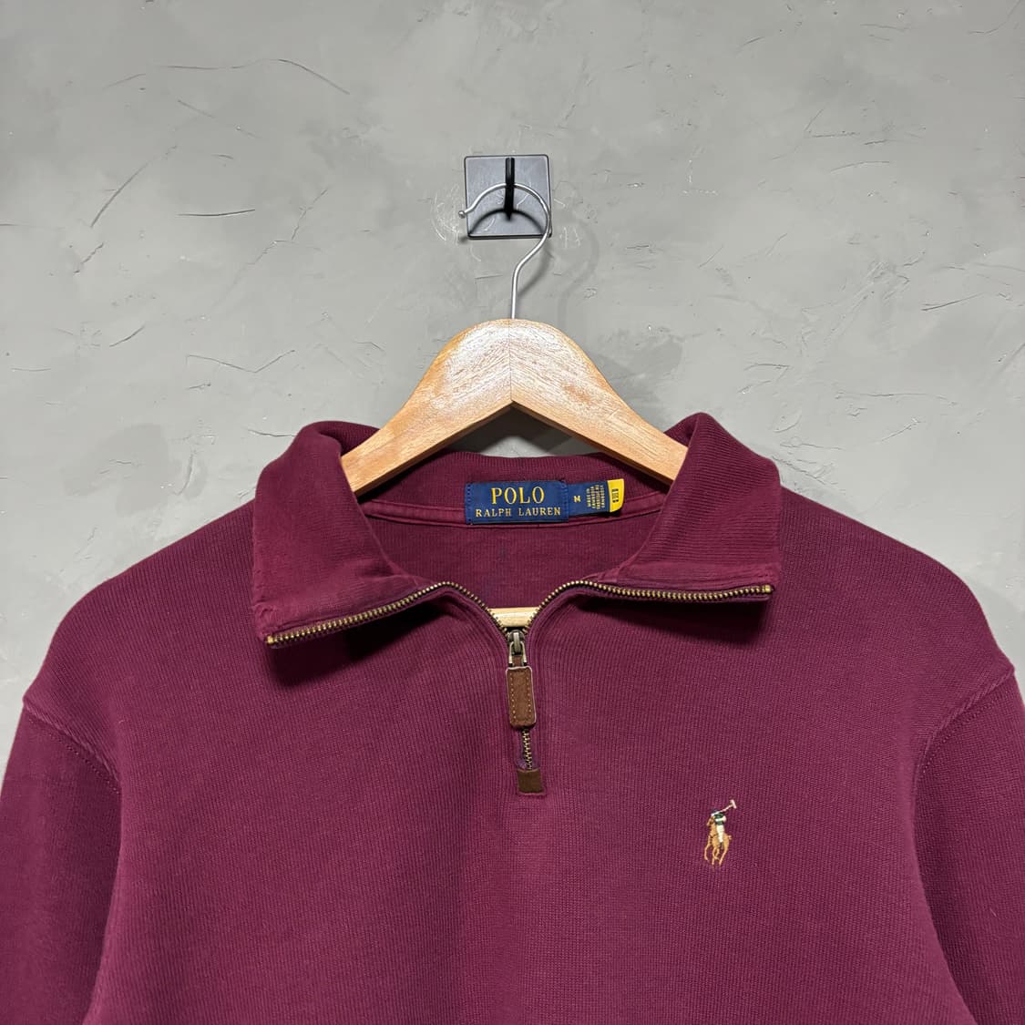 폴로 랄프로렌 신형 니트 반집업 버건디 상품이미지2