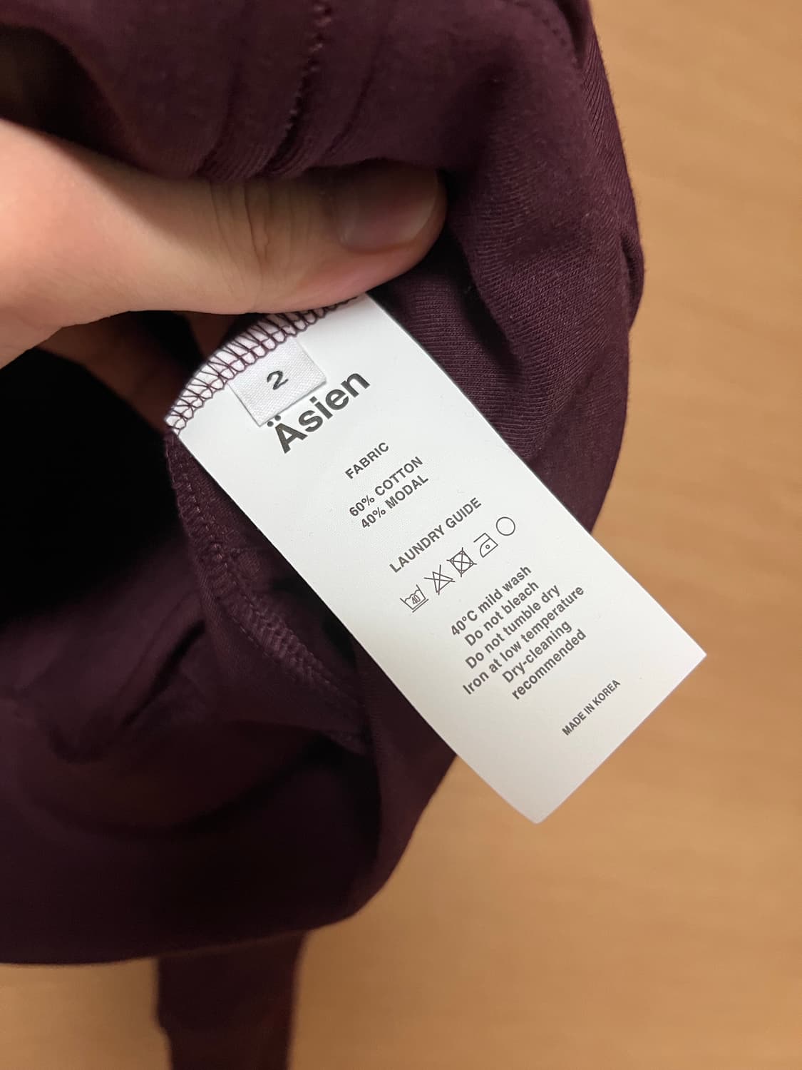 asien Hoodie Zip-Up Burgundy 2 사이즈 상품이미지4