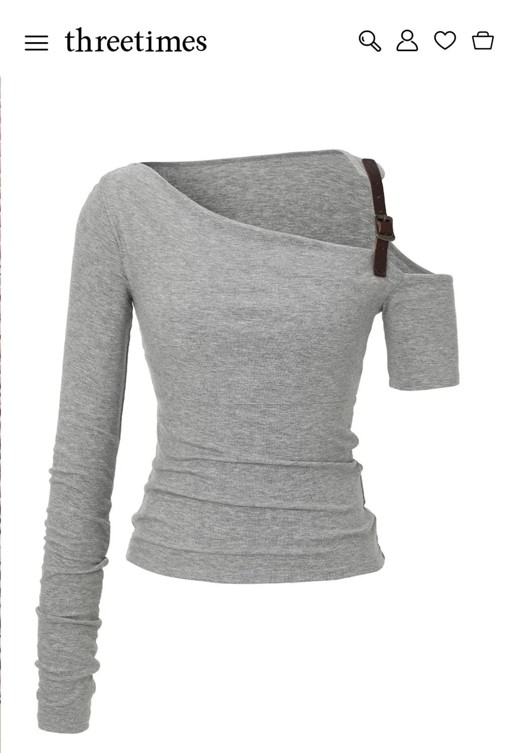 쓰리타임즈 Belt drape top 블랙 상품이미지1