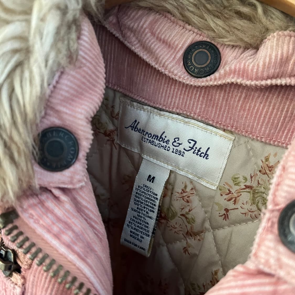 아베크롬비 코듀로이 울프조 카라 핑크 와이투케이 상품이미지3