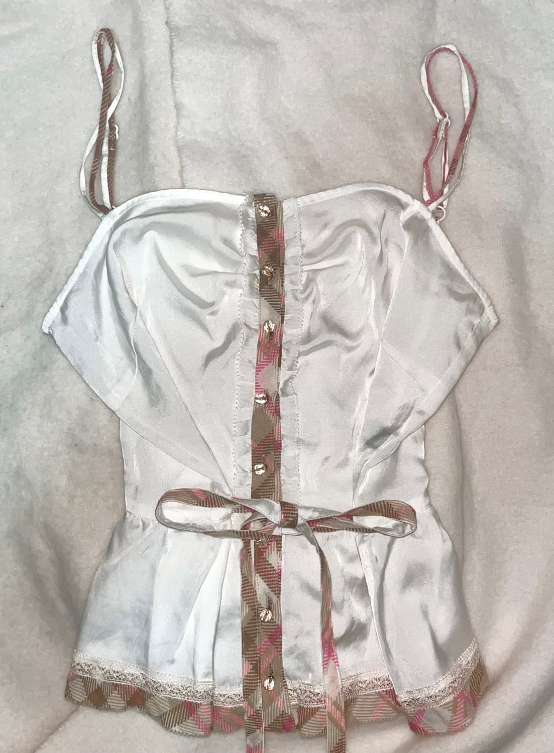 버버리 블루라벨 대대장 유일매물 딸기초코맛 레이스 체크 슬리브리스 상품이미지2