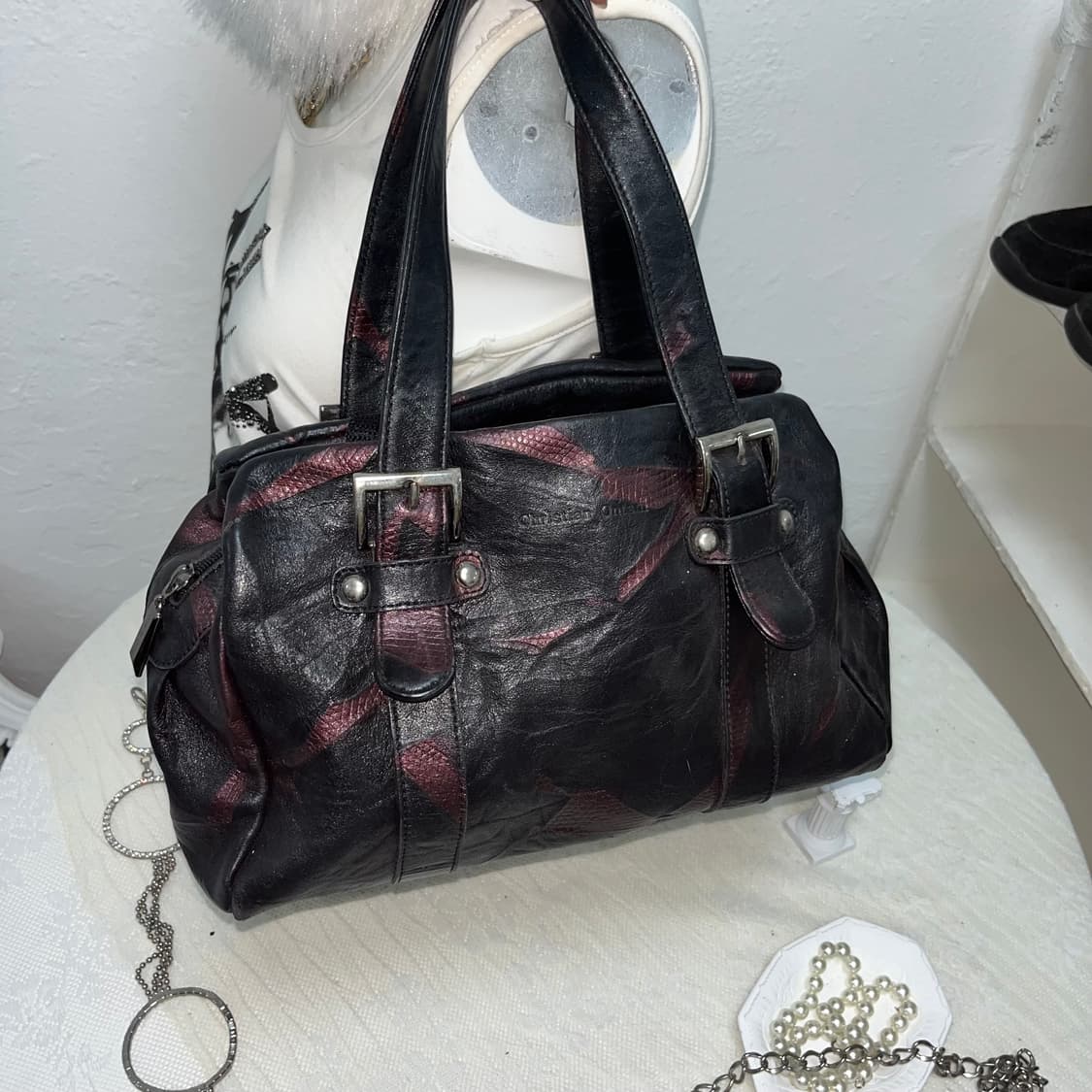 빈티지 레드 파에톤 숄더백 상품이미지2