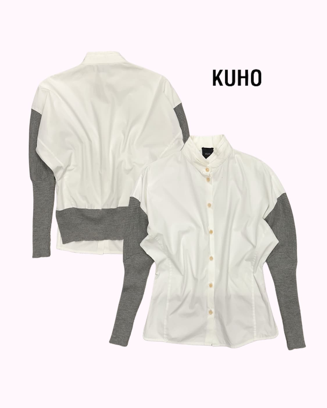 KUHO wool knit mixed blouse 상품이미지1