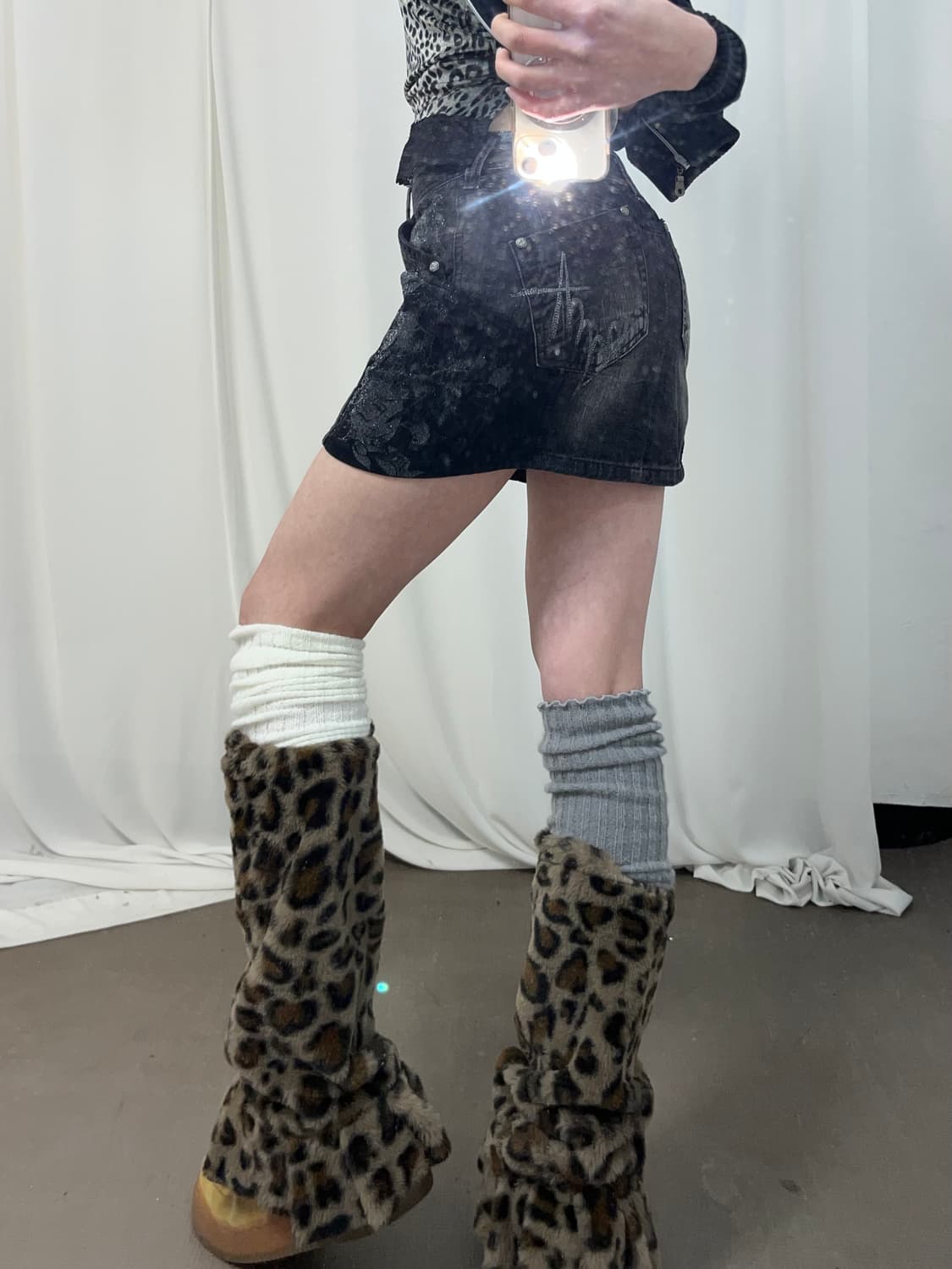 페어리무드 블랙 데님 스커트 상품이미지3