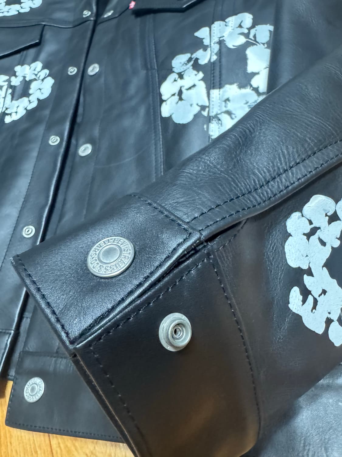 리바이스 x 데님 티어스 레더 코튼 리쓰 타입 3 자켓 블랙 (XL) 상품이미지10