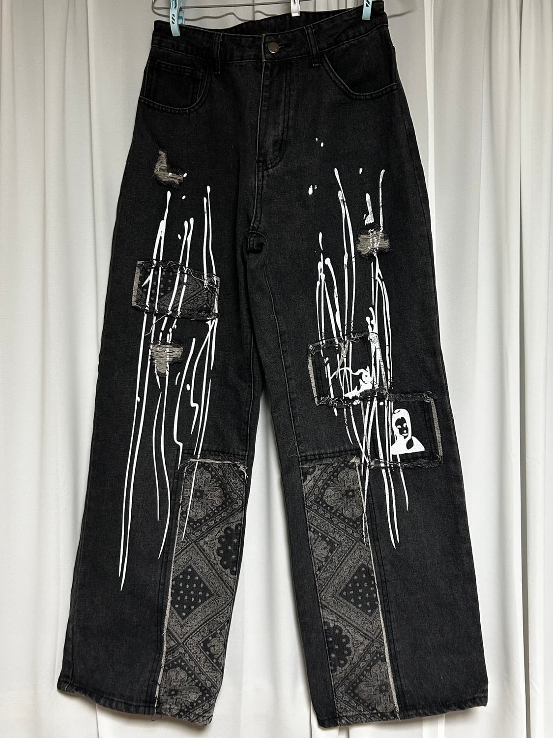 와이드 페인팅 데님 팬츠 (L) 상품이미지1