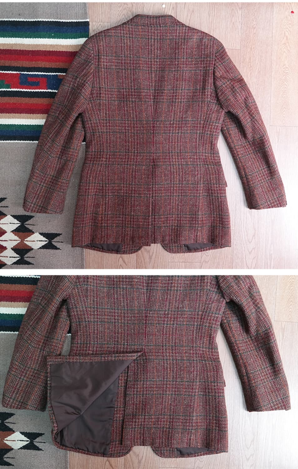 일본판 폴로랄프로렌 울100% 트위드 체크자켓 M 상품이미지6