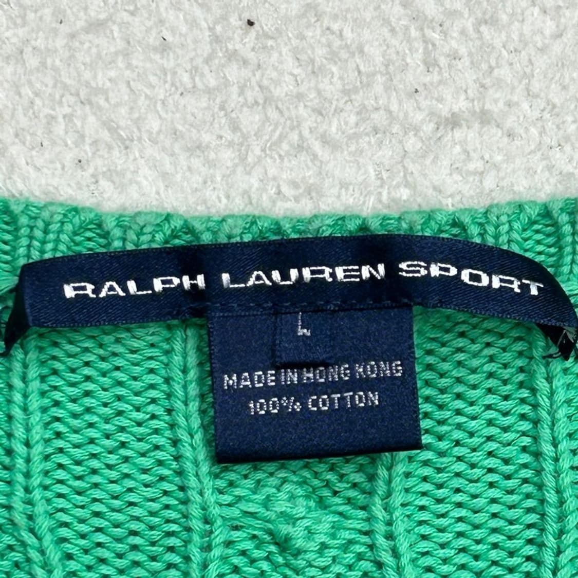 폴로랄프로렌 옐로우 포니 그린 케이블 니트 L 상품이미지6