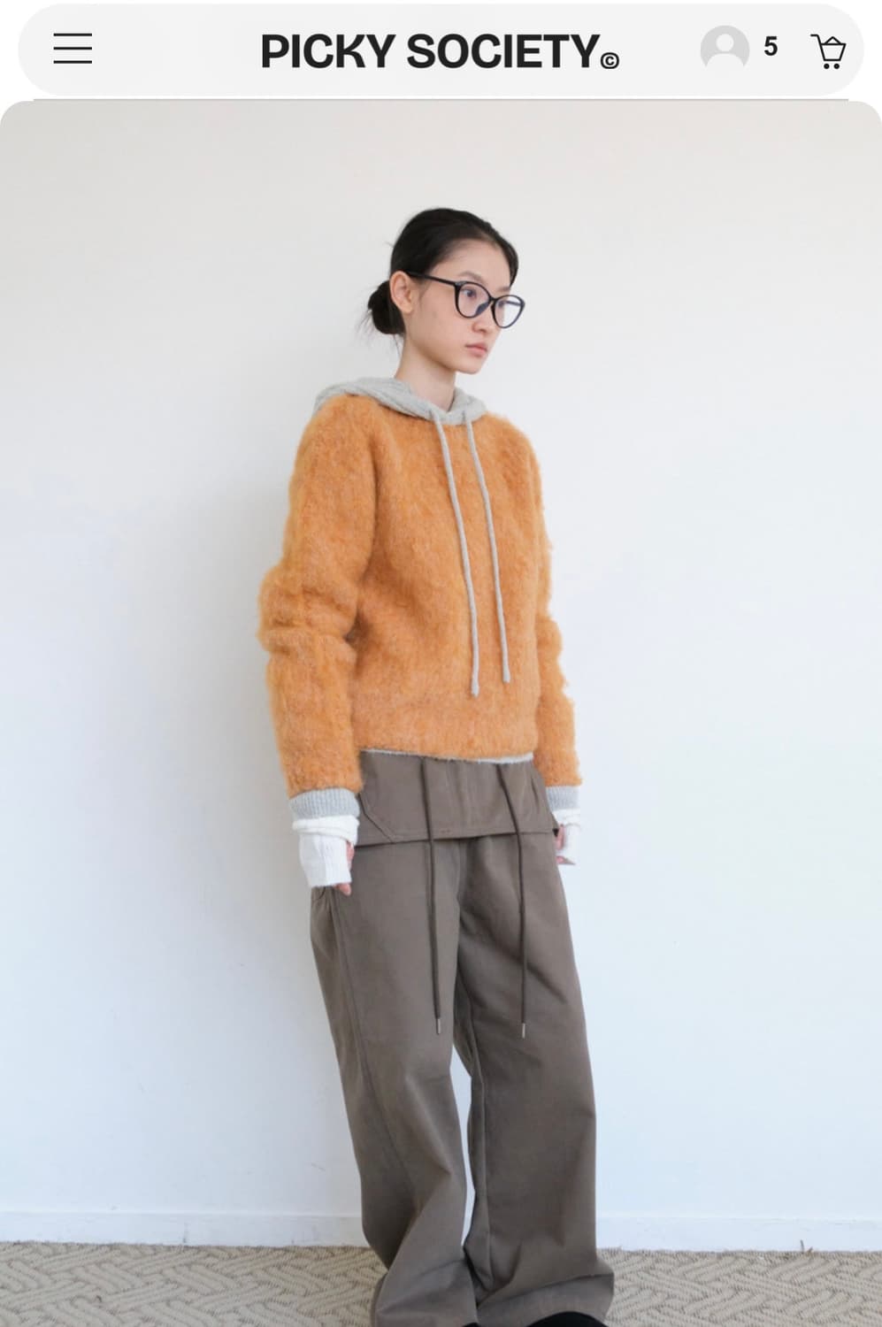 새상품 피키소사이어티 알파카 오렌지 니트 상품이미지2