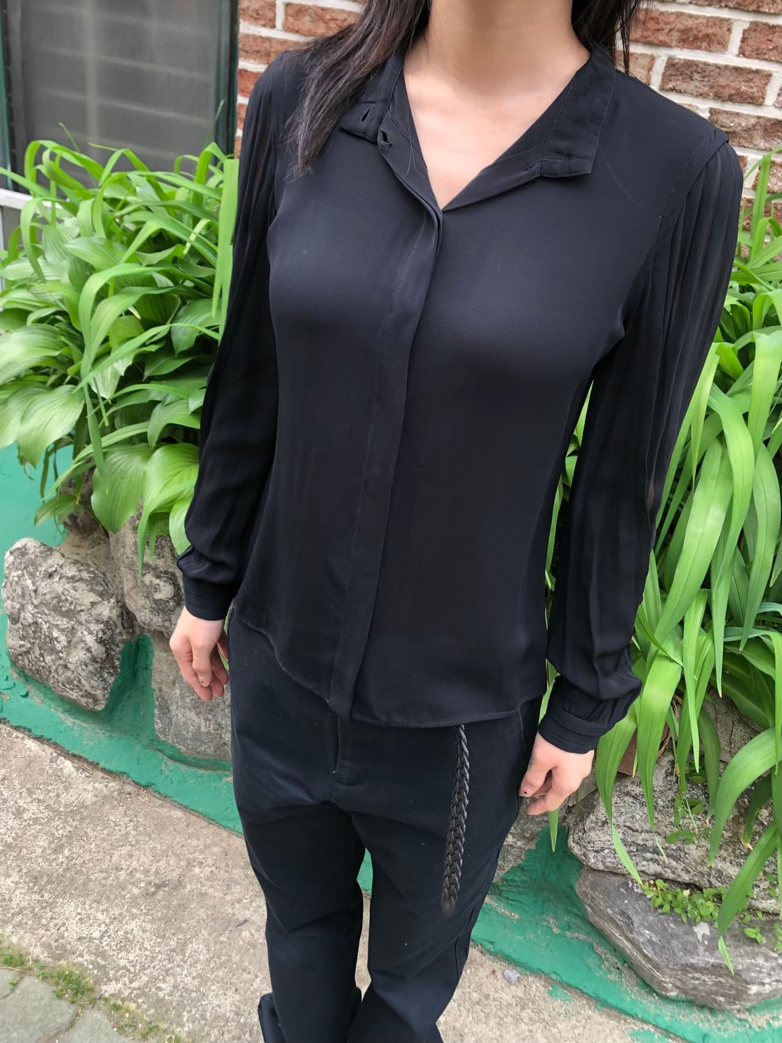 Armani See-through Sleeve Silk Shirt 상품이미지4