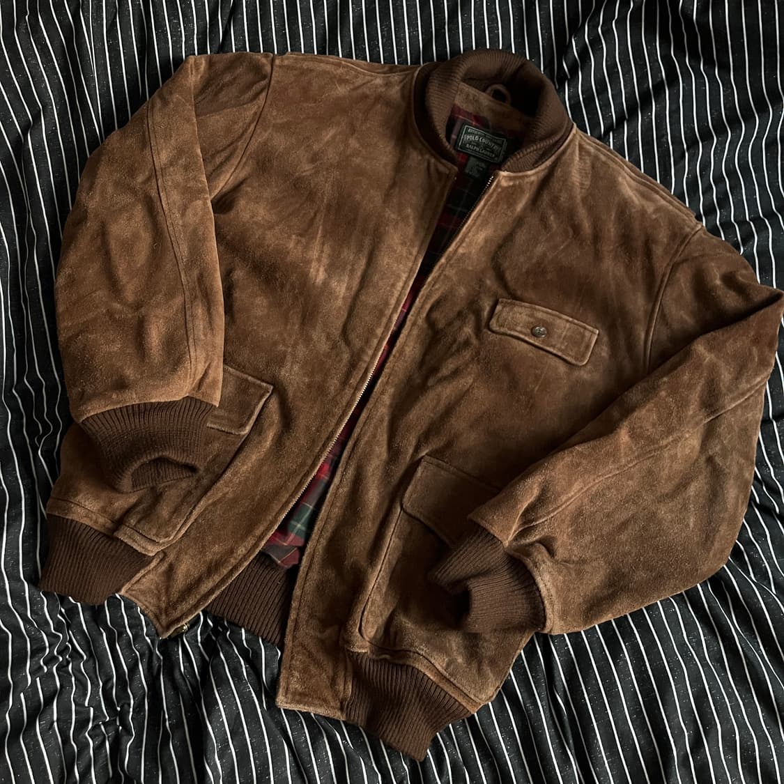 80s 폴로 컨트리 스웨이드 자켓 브라운 XL 상품이미지1