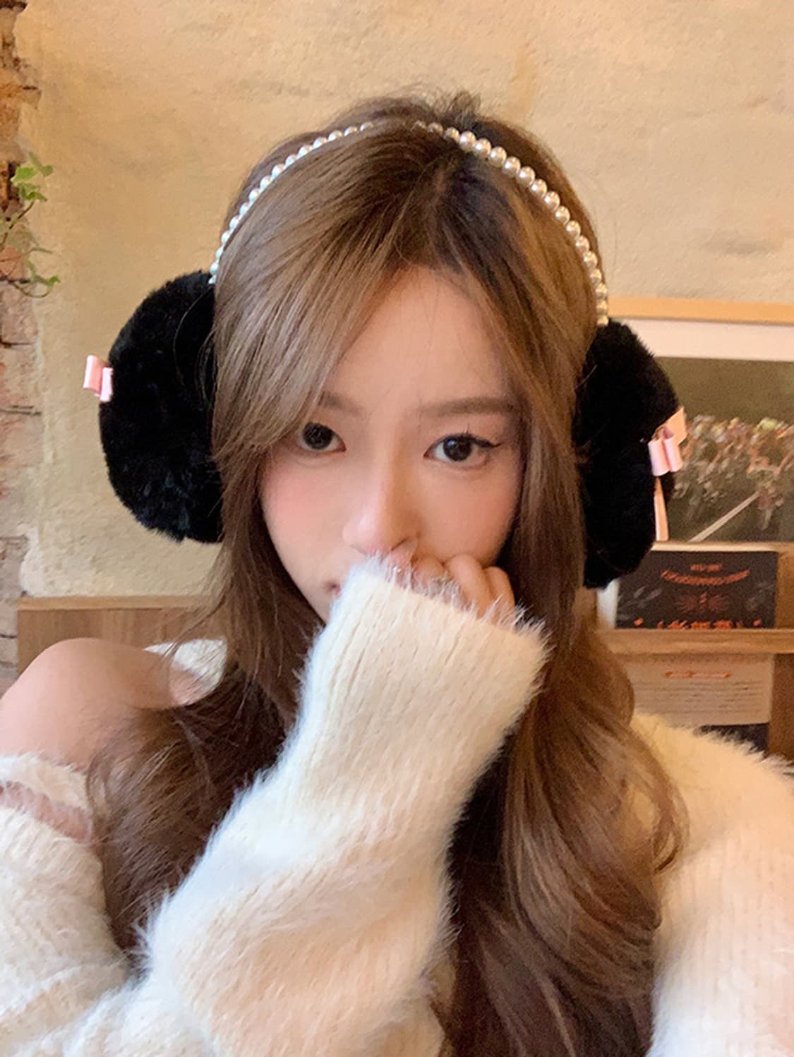 [새상품]갸루 리본 귀마개 상품이미지3