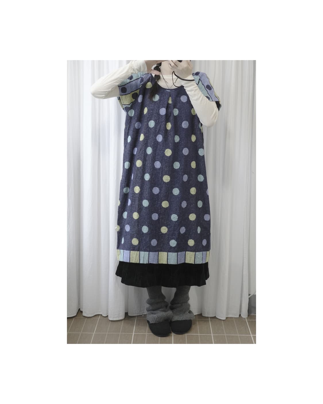 Terry Dot Raglan Dress 상품이미지6