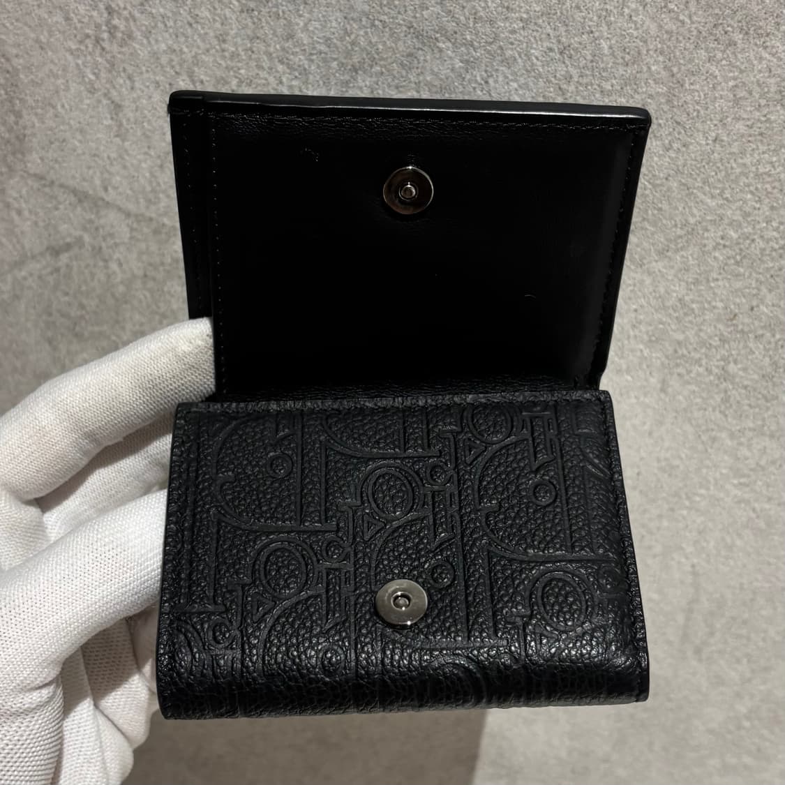 S OS사이즈 디올 그래비티 3단 플랩 반지갑 블랙 상품이미지5