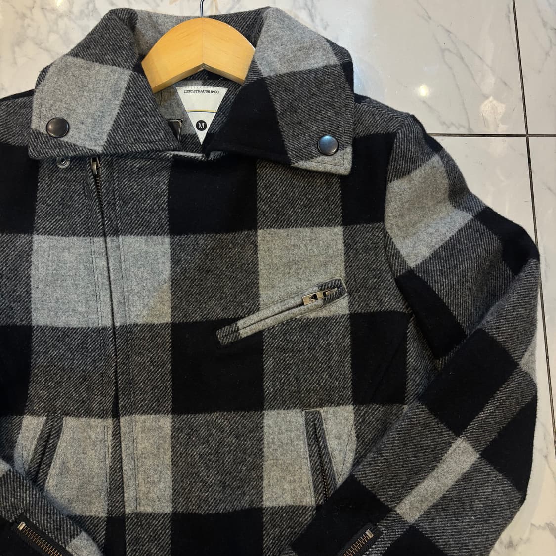 [새상품] 리바이스 버팔로 체크 버클자켓 울자켓 괴짜맛 빈티지 블랙 상품이미지3