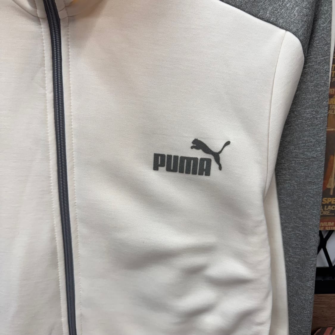 푸마 트랙자켓 전면 로고 포인트 그레이 아이보리 상품이미지5