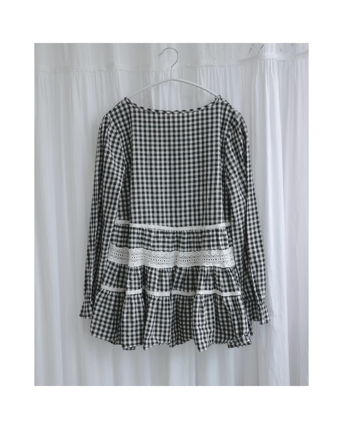Check frill blouse   상품이미지2