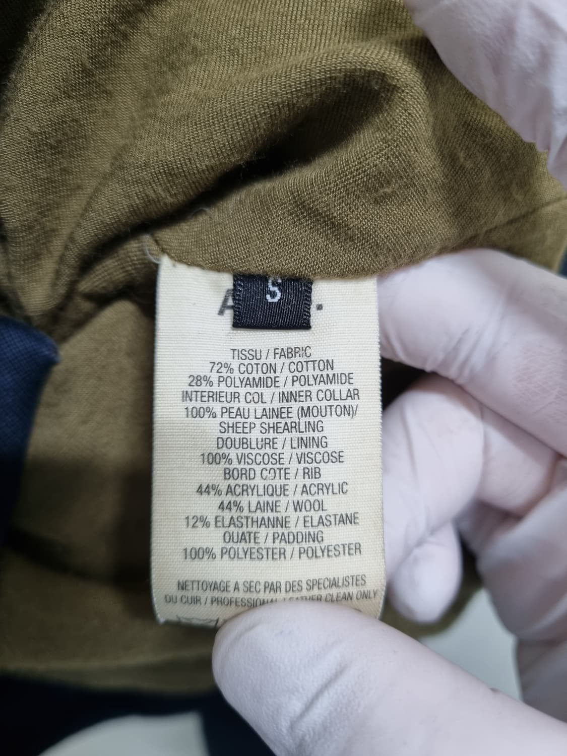 A.P.C. KANYE 네이비 셰르파 칼라 봄버 자켓 S 상품이미지10