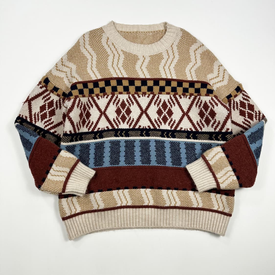 VTG 빈티지 노르딕 아가일 패턴 니트 (M) 상품이미지2